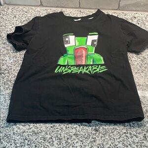 Kids Black T-Shirt with Green Graphic